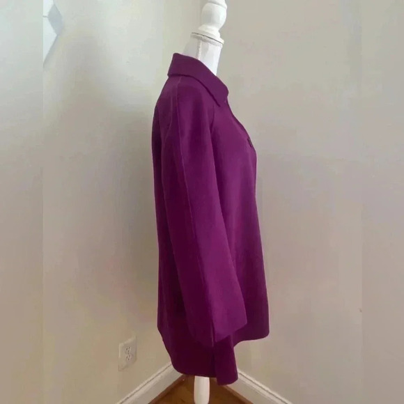 St. John Violet Wool and Cashmere Light Weight Jacket/ Cardigan Size Medium - Picture 3 of 8